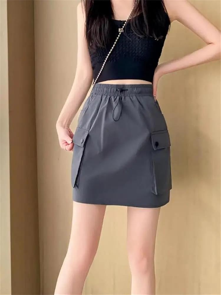 Amazon.com: Women A-Line Mini Skirt Summer High Waist